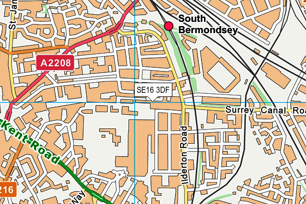 SE16 3DF map - OS VectorMap District (Ordnance Survey)