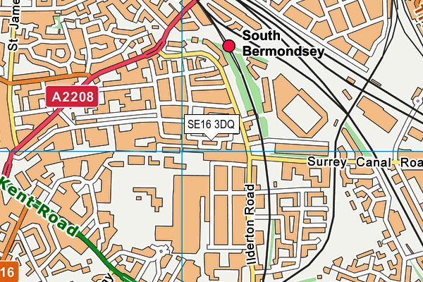 SE16 3DQ map - OS VectorMap District (Ordnance Survey)