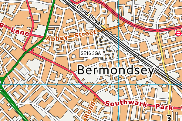SE16 3GA map - OS VectorMap District (Ordnance Survey)