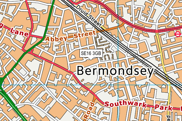 SE16 3GB map - OS VectorMap District (Ordnance Survey)