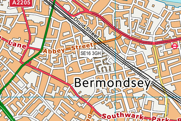 SE16 3GH map - OS VectorMap District (Ordnance Survey)