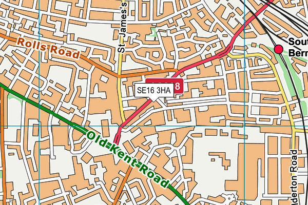 SE16 3HA map - OS VectorMap District (Ordnance Survey)