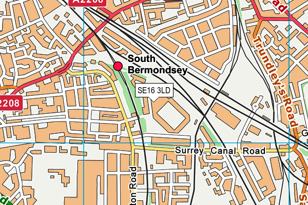 SE16 3LD map - OS VectorMap District (Ordnance Survey)