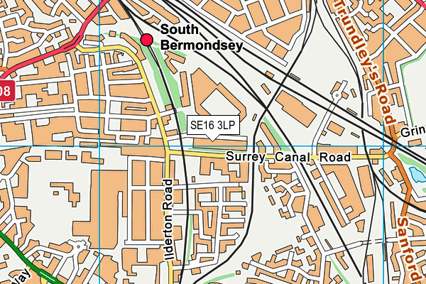 SE16 3LP map - OS VectorMap District (Ordnance Survey)