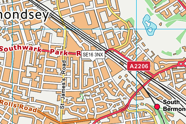 SE16 3NX map - OS VectorMap District (Ordnance Survey)