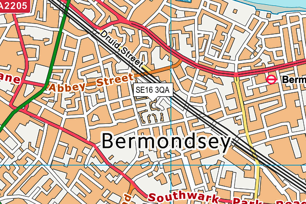 SE16 3QA map - OS VectorMap District (Ordnance Survey)
