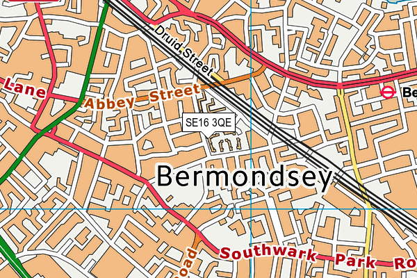 SE16 3QE map - OS VectorMap District (Ordnance Survey)