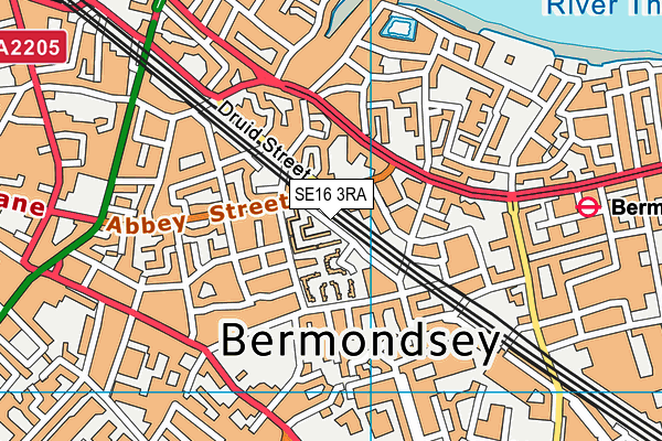 SE16 3RA map - OS VectorMap District (Ordnance Survey)