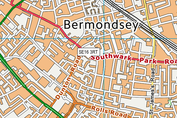 SE16 3RT map - OS VectorMap District (Ordnance Survey)