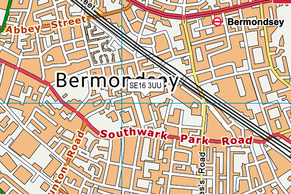 SE16 3UU map - OS VectorMap District (Ordnance Survey)