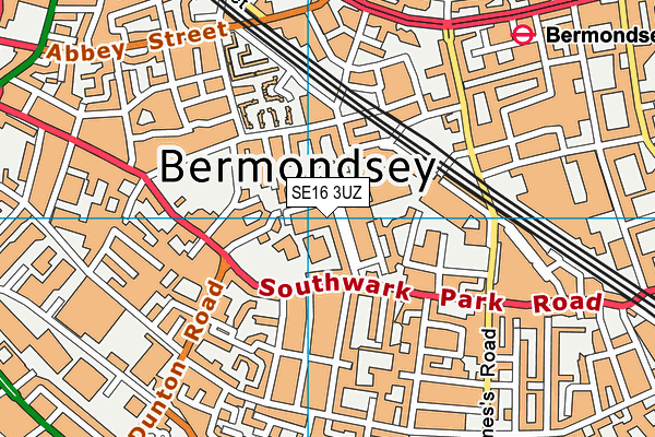 SE16 3UZ map - OS VectorMap District (Ordnance Survey)