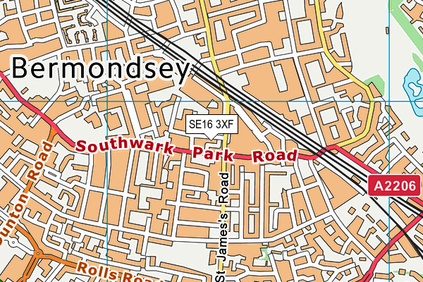 SE16 3XF map - OS VectorMap District (Ordnance Survey)