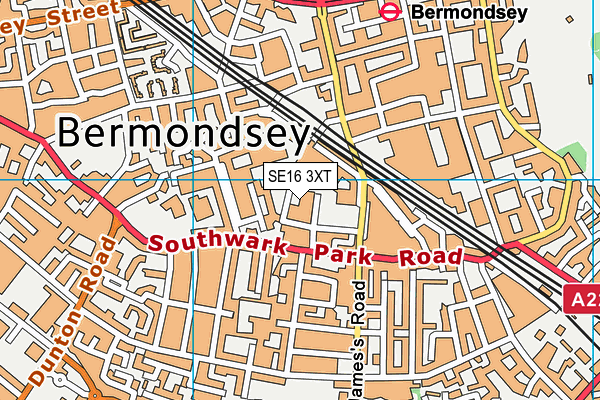 SE16 3XT map - OS VectorMap District (Ordnance Survey)