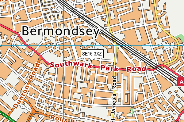 SE16 3XZ map - OS VectorMap District (Ordnance Survey)