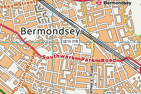 SE16 3YB map - OS VectorMap District (Ordnance Survey)