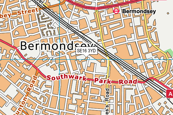SE16 3YD map - OS VectorMap District (Ordnance Survey)