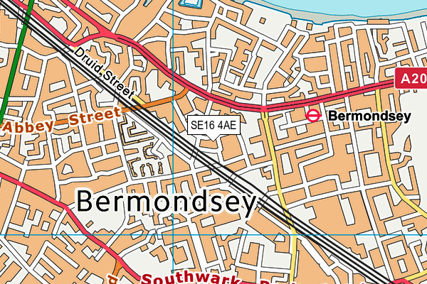 SE16 4AE map - OS VectorMap District (Ordnance Survey)