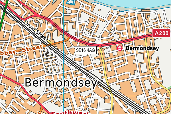 SE16 4AG map - OS VectorMap District (Ordnance Survey)