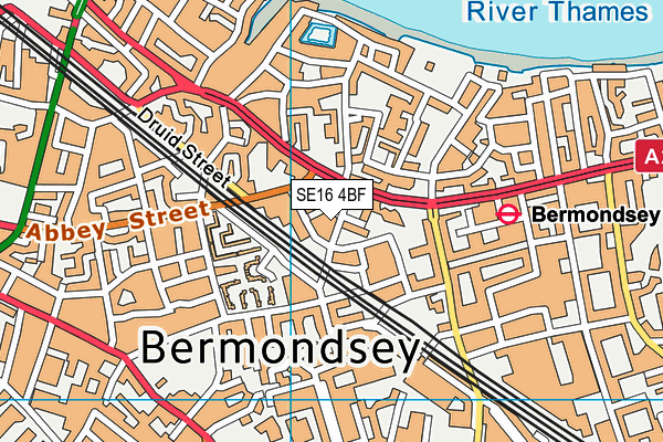 SE16 4BF map - OS VectorMap District (Ordnance Survey)