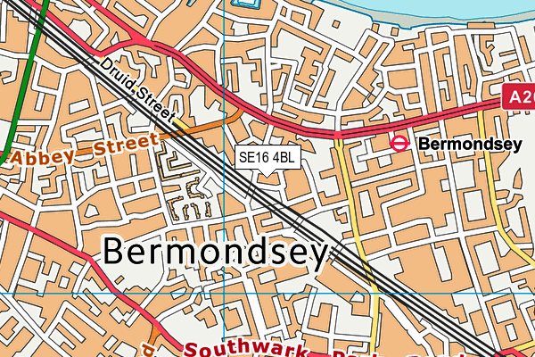 SE16 4BL map - OS VectorMap District (Ordnance Survey)
