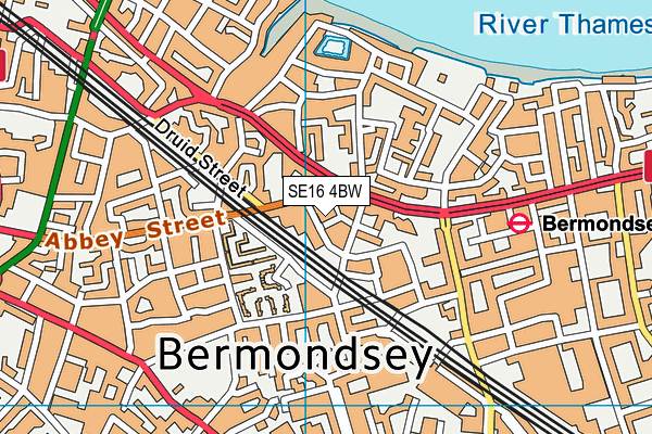 SE16 4BW map - OS VectorMap District (Ordnance Survey)