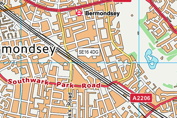 Puregym (London Bermondsey) map (SE16 4DG) - OS VectorMap District (Ordnance Survey)
