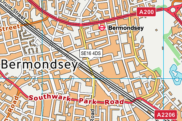 SE16 4DS map - OS VectorMap District (Ordnance Survey)