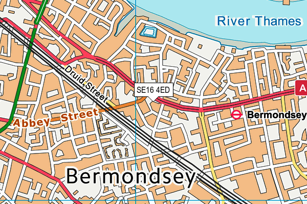 SE16 4ED map - OS VectorMap District (Ordnance Survey)