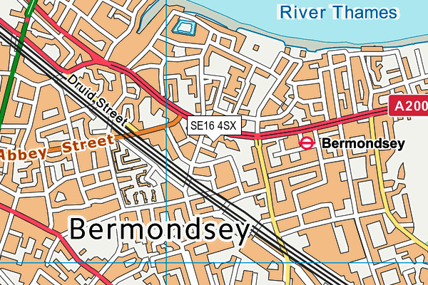 SE16 4SX map - OS VectorMap District (Ordnance Survey)