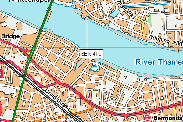 SE16 4TG map - OS VectorMap District (Ordnance Survey)