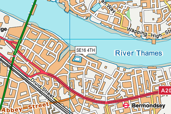 SE16 4TH map - OS VectorMap District (Ordnance Survey)