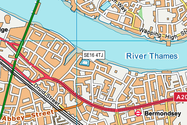 SE16 4TJ map - OS VectorMap District (Ordnance Survey)