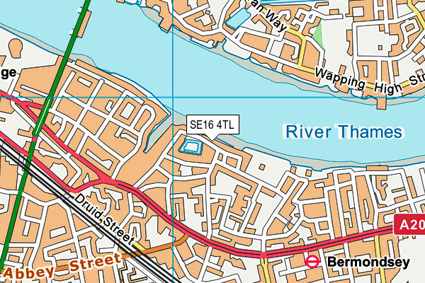 SE16 4TL map - OS VectorMap District (Ordnance Survey)