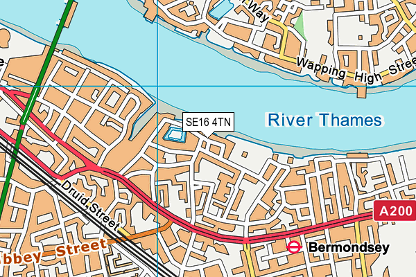 SE16 4TN map - OS VectorMap District (Ordnance Survey)