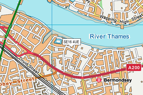 SE16 4UE map - OS VectorMap District (Ordnance Survey)