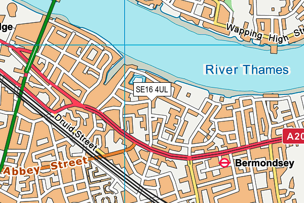 SE16 4UL map - OS VectorMap District (Ordnance Survey)