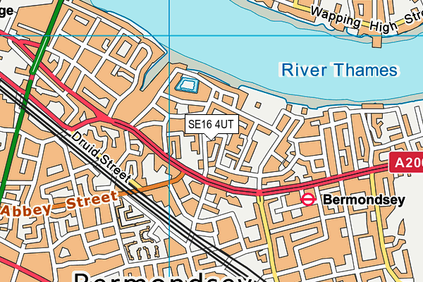 SE16 4UT map - OS VectorMap District (Ordnance Survey)