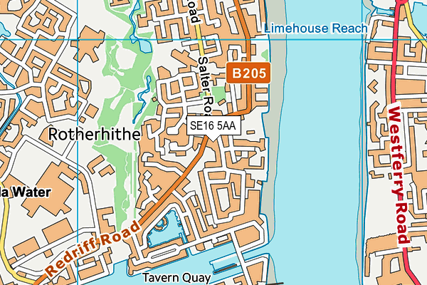 The Dockland Settlements Community Centre map (SE16 5AA) - OS VectorMap District (Ordnance Survey)