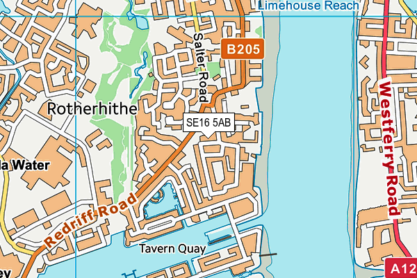 SE16 5AB map - OS VectorMap District (Ordnance Survey)