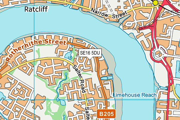 SE16 5DU map - OS VectorMap District (Ordnance Survey)