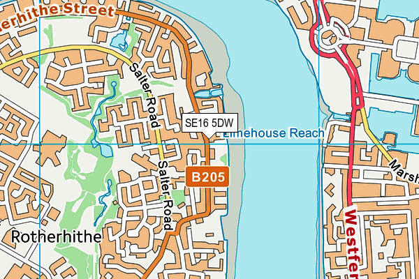 SE16 5DW map - OS VectorMap District (Ordnance Survey)