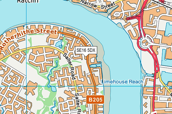 SE16 5DX map - OS VectorMap District (Ordnance Survey)