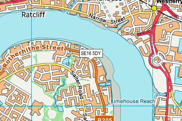 SE16 5DY map - OS VectorMap District (Ordnance Survey)
