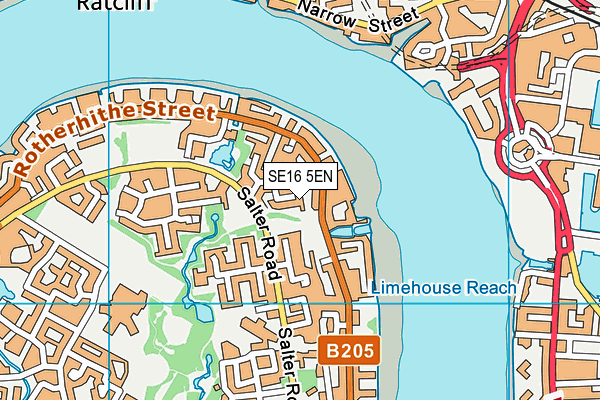 SE16 5EN map - OS VectorMap District (Ordnance Survey)