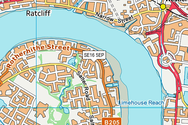 SE16 5EP map - OS VectorMap District (Ordnance Survey)