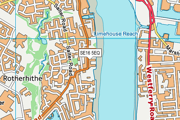 SE16 5EQ map - OS VectorMap District (Ordnance Survey)
