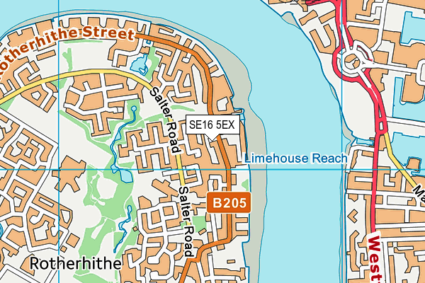 SE16 5EX map - OS VectorMap District (Ordnance Survey)