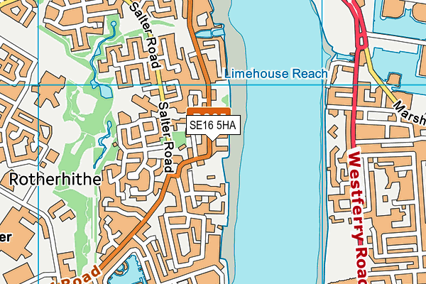 SE16 5HA map - OS VectorMap District (Ordnance Survey)