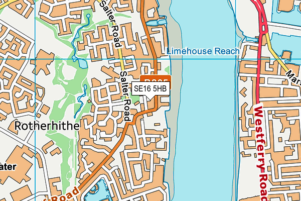 SE16 5HB map - OS VectorMap District (Ordnance Survey)
