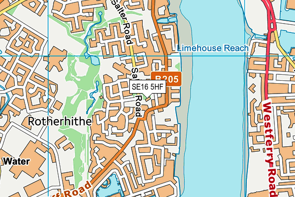 SE16 5HF map - OS VectorMap District (Ordnance Survey)